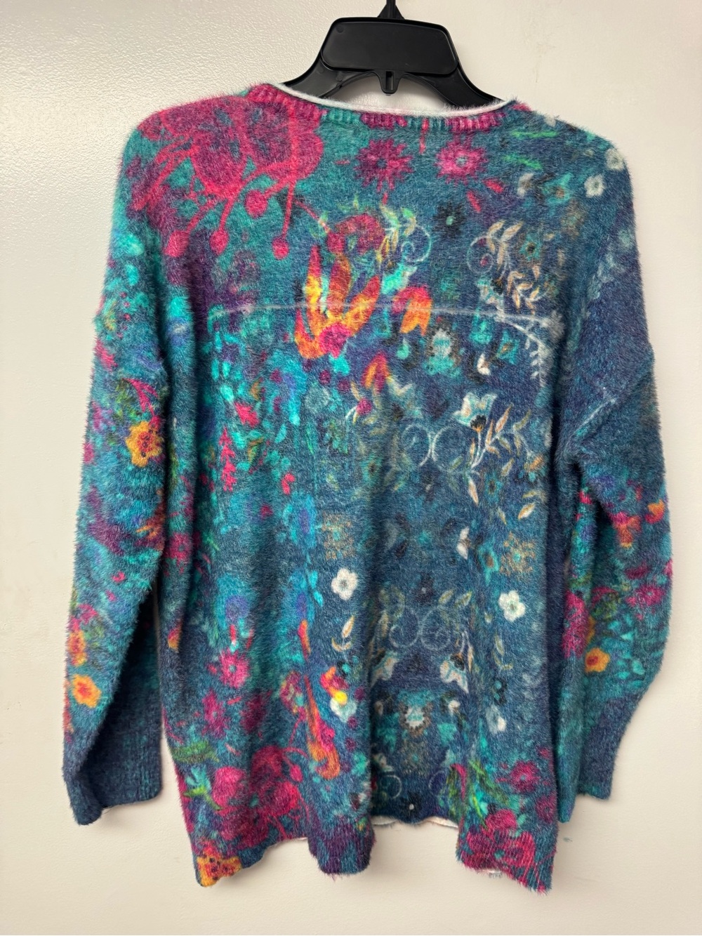 Natural Life Fuzzy Floral Eyelash Knit Sweater M Cottagecore Boho whimsigoth B2 - Picture 4 of 9